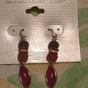 CJ Banks purple drop earrings . Hypo-Allergenic